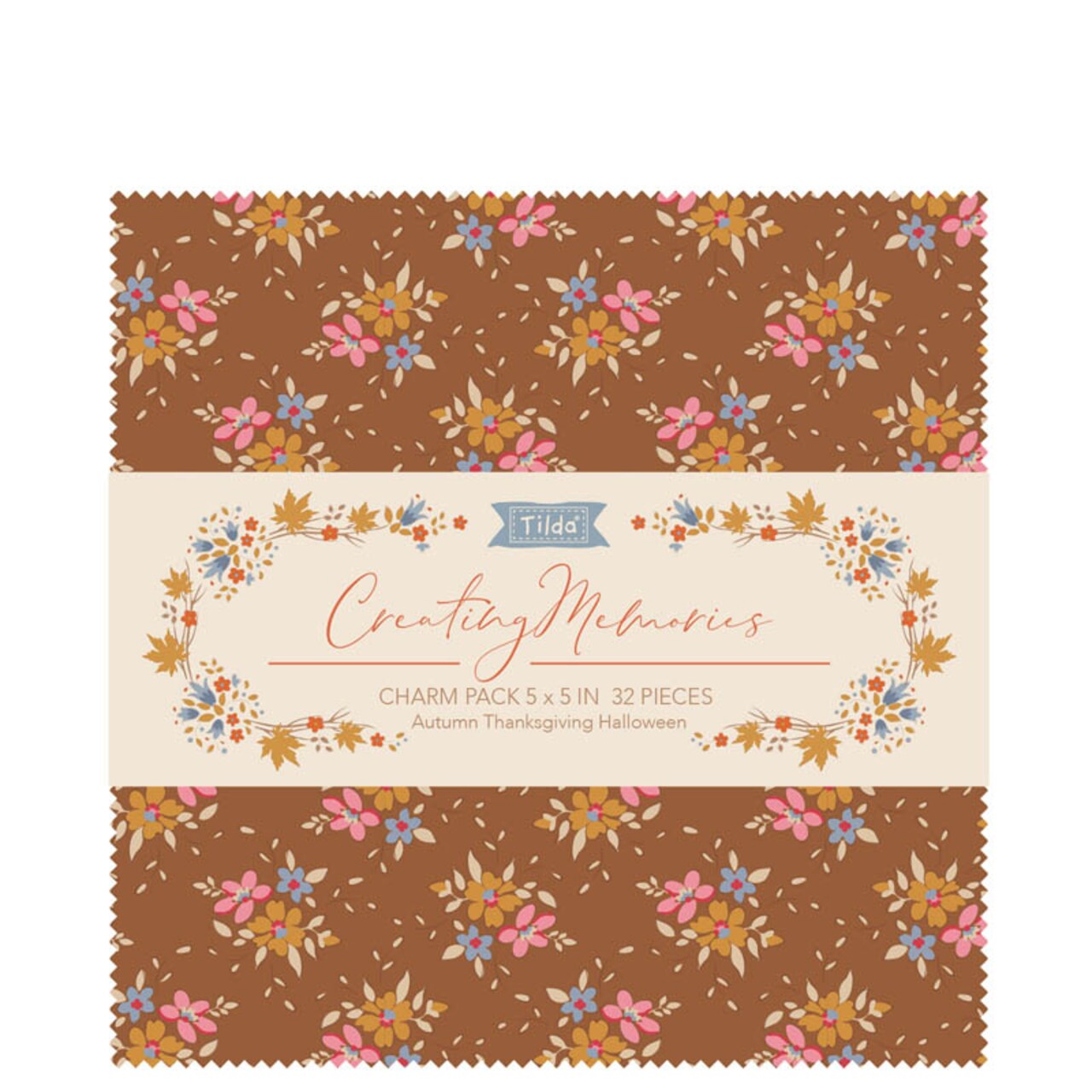 Tilda Fabrics Creating Memories Autumn Charm Pack - 32 Pieces - 5" x 5" -100% Cotton